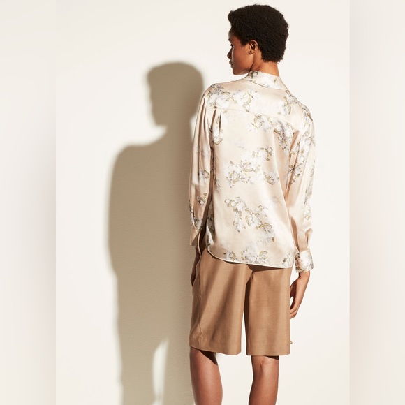 NWT $345 Vince Hazy Blossom Collared Silk Blouse - Picture 4 of 8